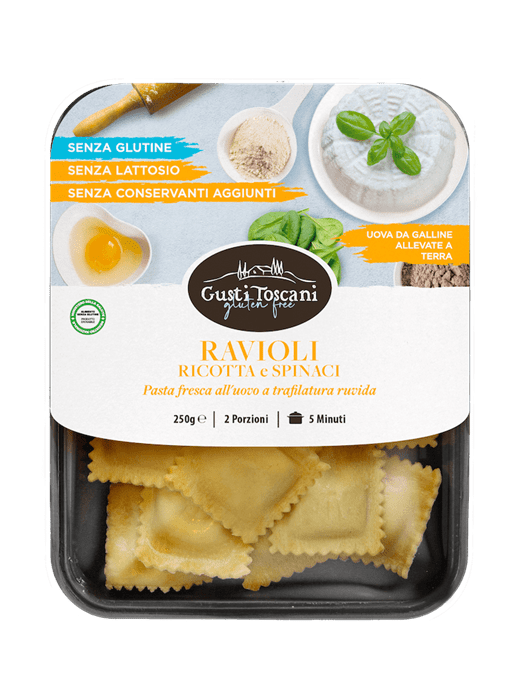 Ricotta and spinach ravioli
